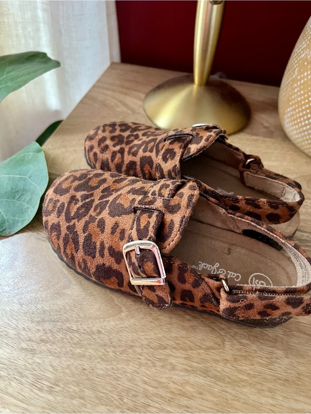 Cat & Jack Kids' Leopard Print Moccasin Clog in Brown